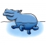 Hippo swims sa tubig