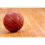 床にバスケットボール