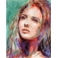 Watercolor-painted girl