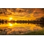 Západ slunce jezera afrika