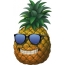 Funny pineapple with glasses