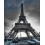 Svart og hvítt mynd Eiffelturninn