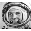 Black and white photo of Yuri Gagarin