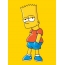 Bart simpson በቢጫ ጀርባ ላይ