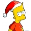 Санта Клаусын малгайтай Барт Симпсон