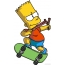 Bart simpson kaykay üzerinde