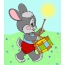 Bunny playing the drum