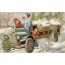 Postkaart Santa Claus rydt op in truck grutte-fol