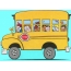 Uşaqlarla boyanmış avtobus