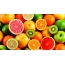 Mehrfarbige Früchte